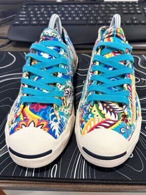 Converse Jack Purcell Women's Floral Paisley Sneakers Size 9